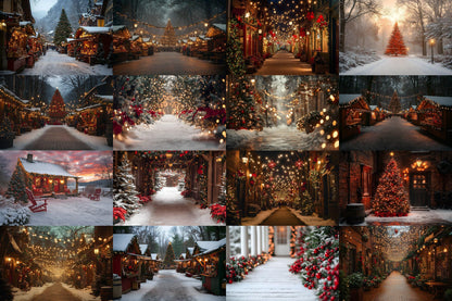 :2 Horizontal Christmas Backdrops, Digital Backdrop, Festive Christmas Backdrop Festive Digital Download Christmas Background