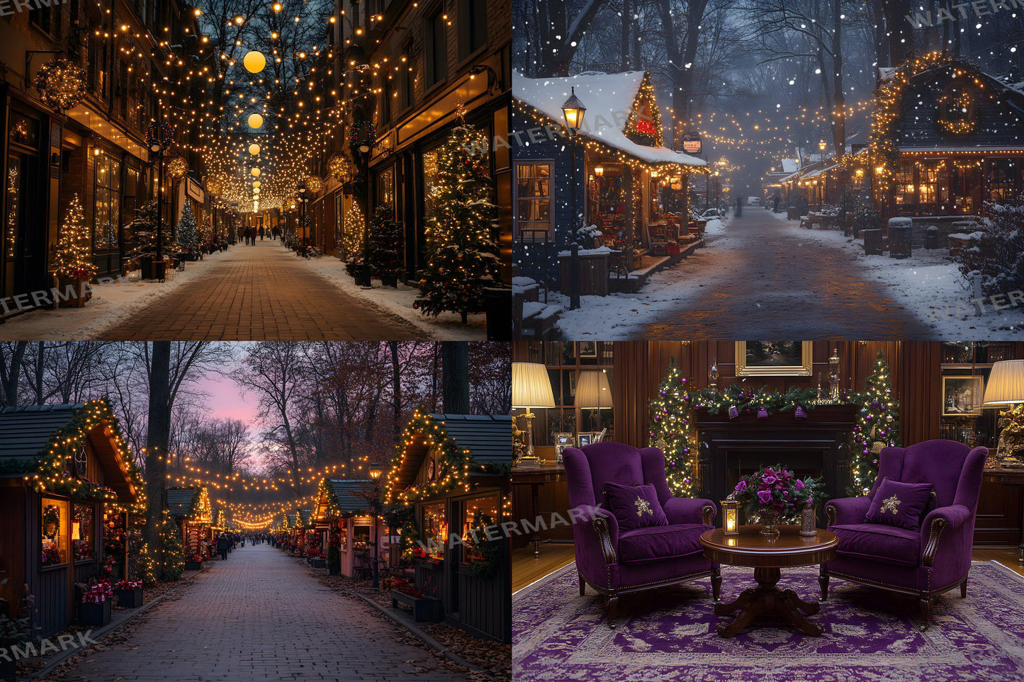 Purple Christmas Backdrops, Christmas Background, Digital Christmas Wallpapers, Photoshop, Photography Backdrops - 3:2 Ratio