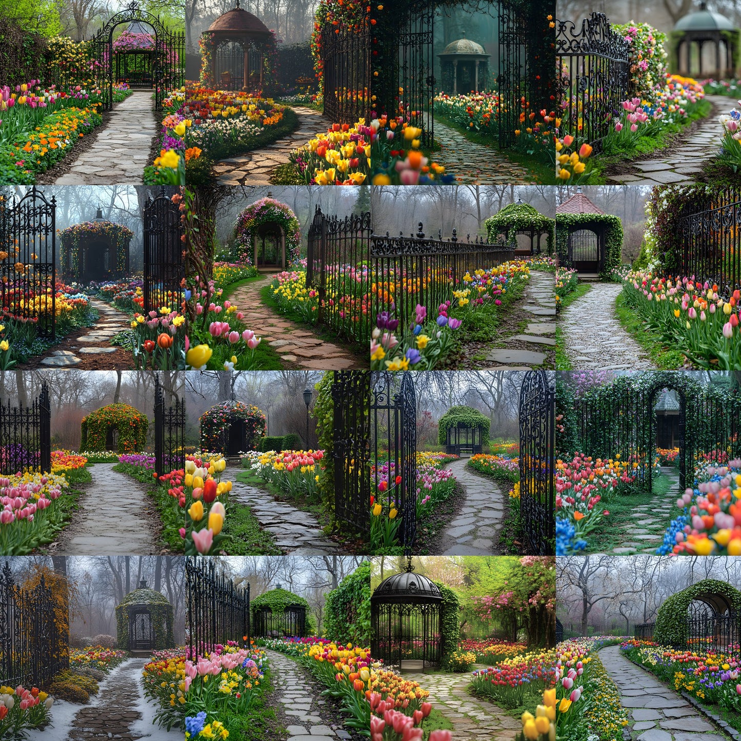 Wrought Iron Secret Garden Digital Backdrop, Fairytale Photography Background, Enchanted Garden Photo Background, Photography, Iron Gate Decor