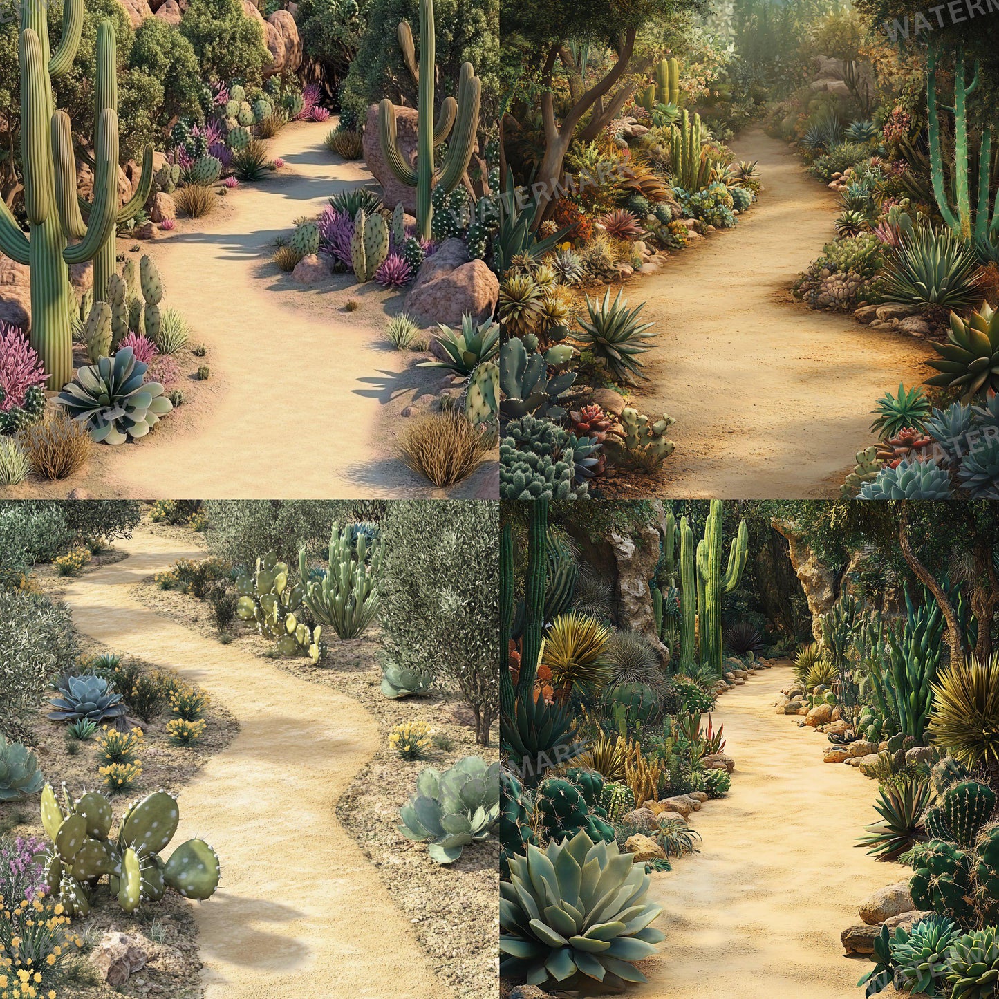 Desert Botanical Backdrops - Photography Backdrops, Portraits, Product Photography - Cactus Gardens, Desert Landscapes, and Botanical Scenes
