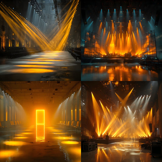Yellow K-Pop Stage Digital Backdrop, Vibrant Music Show Background, Square Photo Booth Prop, Idol Concert Photography, Online Party Stream Image