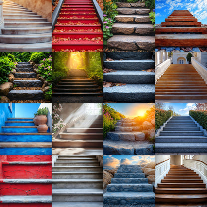 Staircase Photography Backdrop Set, Elegant Stairway Digital Backgrounds, Photo Overlays, Fine Art Photography