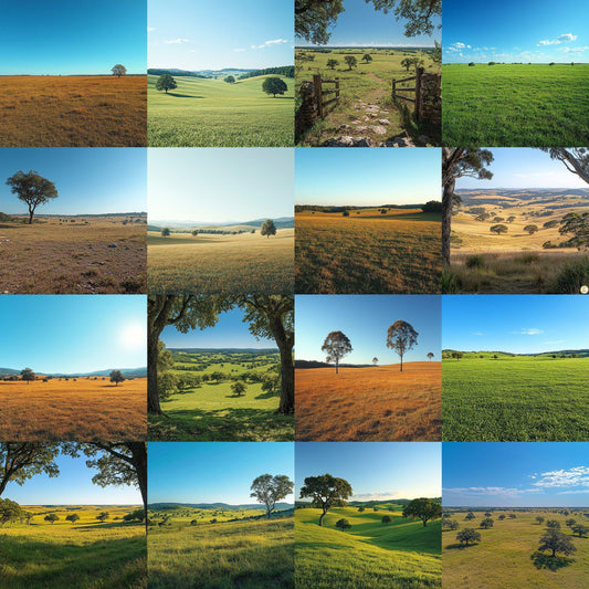 Open Field Vista Backdrop: 2PNGs for Beautiful Photography, Expansive Scenic Landscapes, Outdoor Digital Backdrops