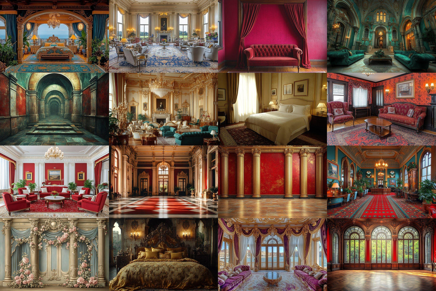 Regal Room Interior Backdrops - Victorian and Royal Designs - Royal Room Backdrops - Luxury Mansion Interior - Real Estate Backgrounds