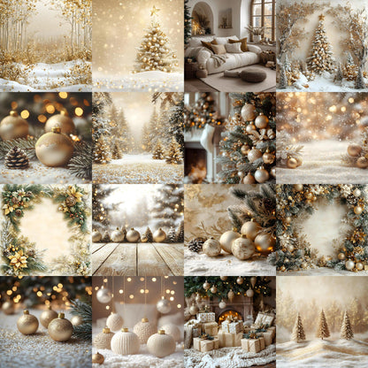 Christmas Backdrop, Digital Backdrop, Santa Christmas Backdrop For Kids Family, Festive Digital Download Christmas Background