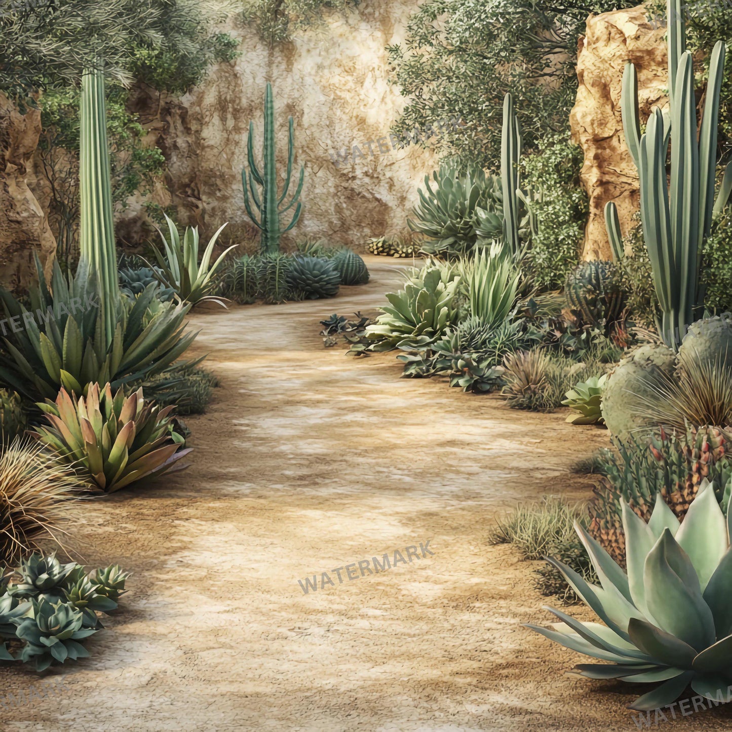 Desert Botanical Backdrops - Photography Backdrops, Portraits, Product Photography - Cactus Gardens, Desert Landscapes, and Botanical Scenes