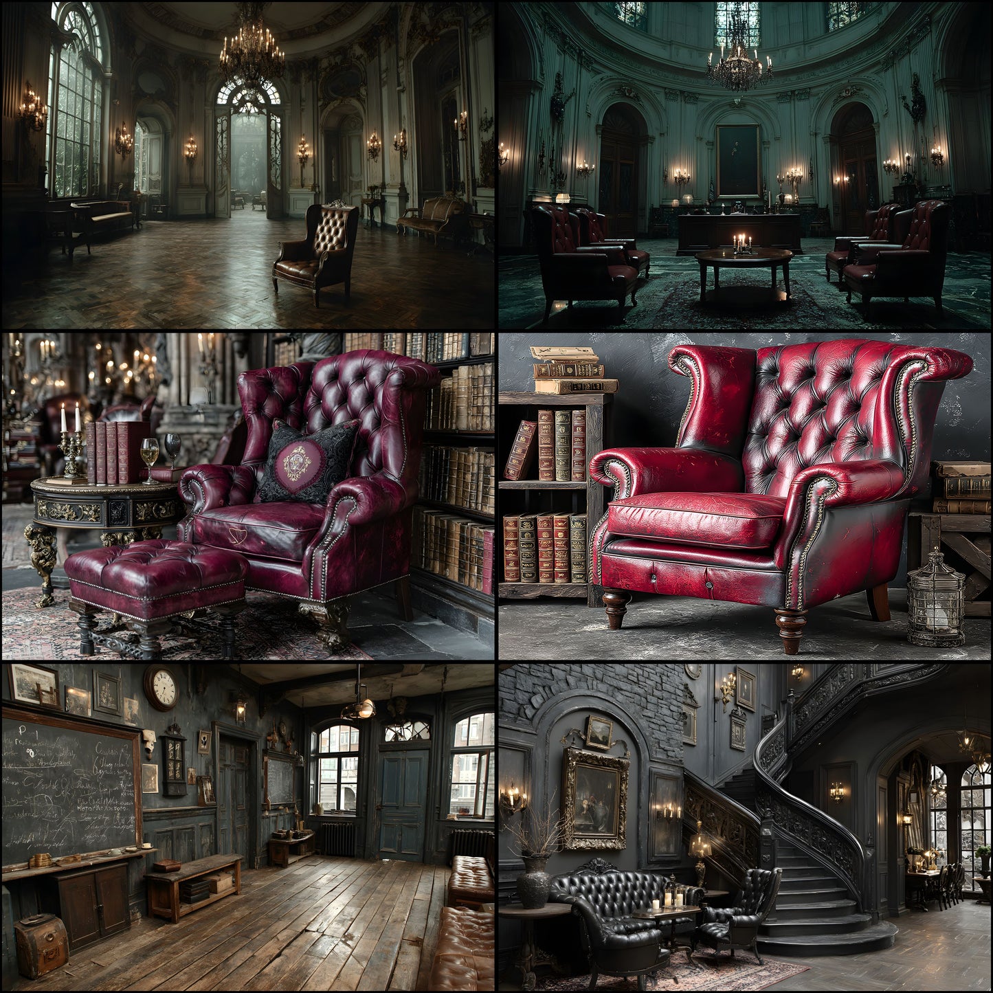 Dark Academia Boarding School Digital Backdrop, Photography Background, Moody Portrait, Printable Photography, Instant Download, Ratio