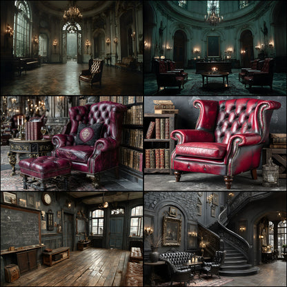 Dark Academia Boarding School Digital Backdrop, Photography Background, Moody Portrait, Printable Photography, Instant Download, Ratio