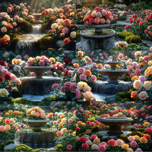 Secret Rose Garden Digital Backdrop, Vintage Photography Background, Dreamy Floral Photo Prop, for Portrait Photography
