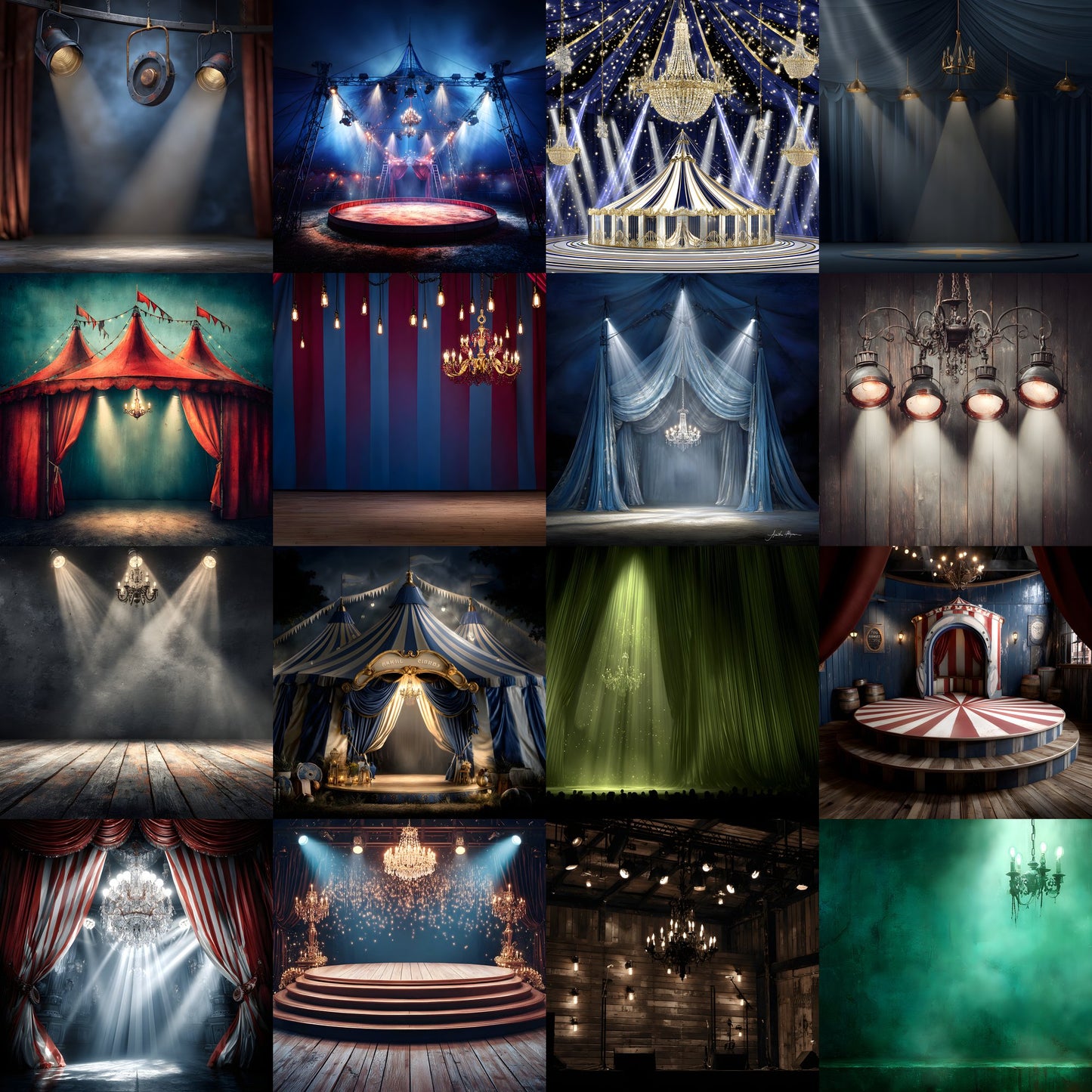 Stage Spotlight Chandelier Digital Backdrop, Photography Background, Theater Stage, Concert Backdrop, Square Image, Digital Download