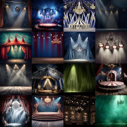 Stage Spotlight Chandelier Digital Backdrop, Photography Background, Theater Stage, Concert Backdrop, Square Image, Digital Download