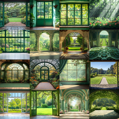 Royal Green Garden Digital Backdrop, Photography Background, Studio Portrait Fairytale Photo, Wedding Photo Booth, Fantasy Images