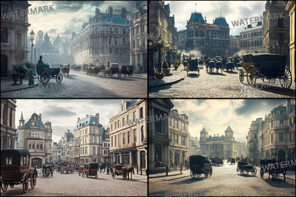 Victorian Street Scene Digital Backdrop, Old Town Photography Background, for Portrait Photoshoot, Historic Cityscape Digital Download