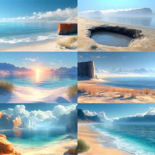 Beach Cyberpunk Backdrop, Futuristic Seascape Background, Digital Wallpaper, Blade Runner Inspired Scenery, Ocean Sci-Fi Art