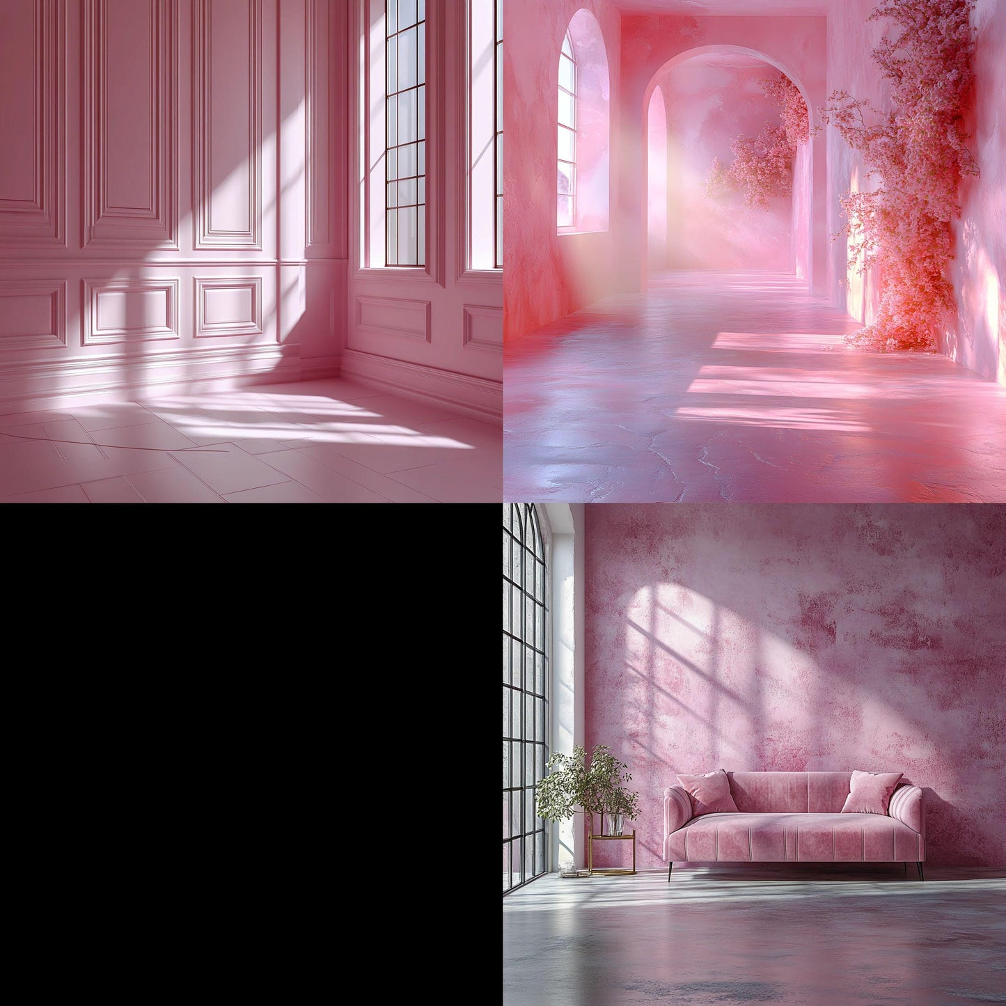 Pink Pastel Backdrops - Room Interiors, Photography Backdrops, Pastel Rooms, Maternity Digital Backdrop, Wedding Studio Overlays