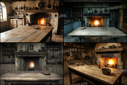 Workhouse Kitchen Digital Backdrop, Dreary Photography Background, Old Historic Building Photo Prop, Portrait Scene Setter, LBXD