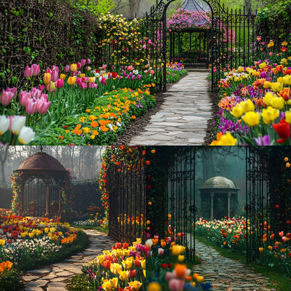Wrought Iron Secret Garden Digital Backdrop, Fairytale Photography Background, Enchanted Garden Photo Background, Photography, Iron Gate Decor