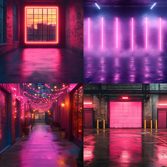 Neon Industrial Rustic Digital Backdrop Bundle, Urban Photography Backgrounds, Graffiti Wall Textures, Photo Overlays, Grunge Art