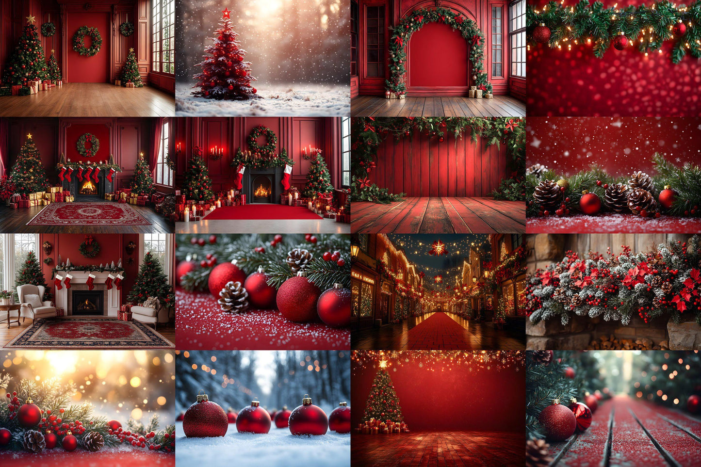Christmas Backdrop, Digital Backdrop, Santa Christmas Backdrop For Kids Family, Festive Digital Download Christmas Background