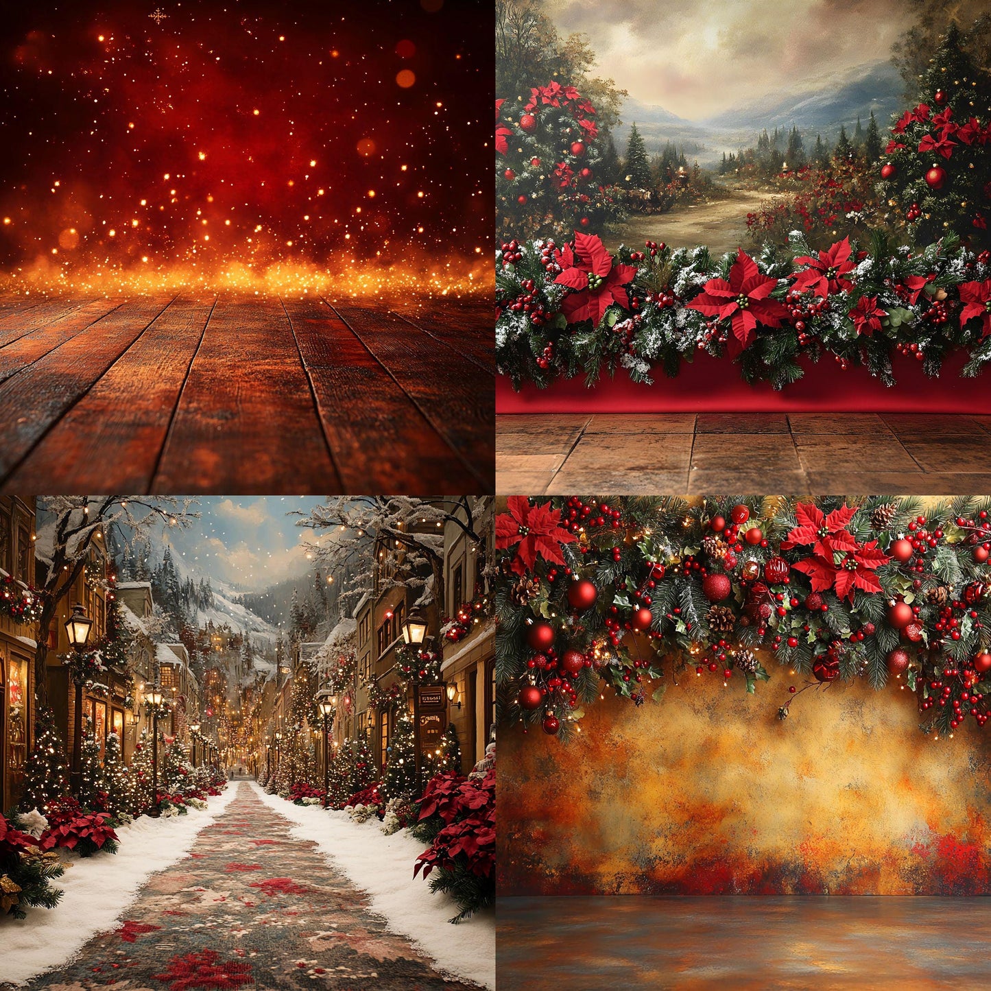 Christmas Backdrop, Digital Backdrop, Santa Christmas Backdrop For Kids Family, Festive Digital Download Christmas Background