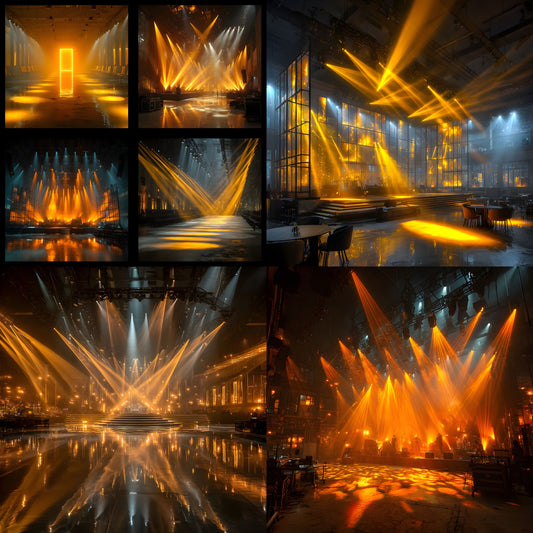 Yellow K-Pop Stage Digital Backdrop, Vibrant Music Show Background, Square Photo Booth Prop, Idol Concert Photography, Online Party Stream Image