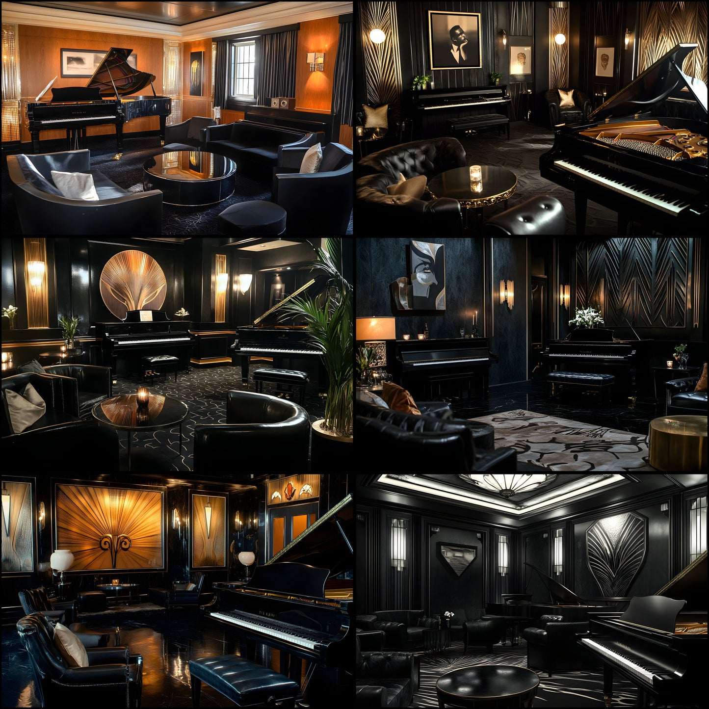 Jazz Lounge Digital Backdrop Set, Sophisticated Music Venue Backgrounds, Photography Backdrops, Musician Photo Booth, Printable Jazz Club Scenes