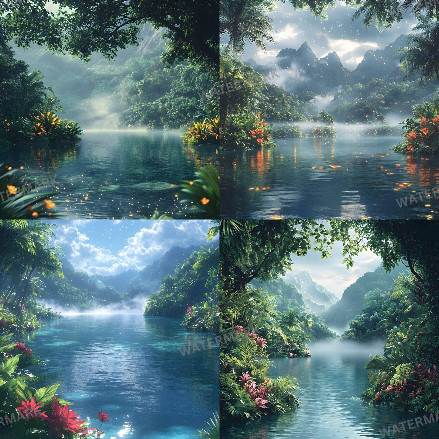 Fairy Lagoon Digital Photography Backdrops - 12 High-Resolution 96x96px Composites for Portraits Studio Use  Photoshop Overlays