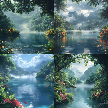 Fairy Lagoon Digital Photography Backdrops - 12 High-Resolution 96x96px Composites for Portraits Studio Use  Photoshop Overlays