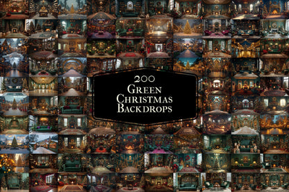 Green Christmas Backdrops, Christmas Background, Christmas Scene, Digital Christmas Wallpapers, Photoshop, Photography Backdrops - 3:2 Ratio