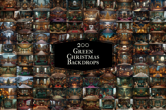 Green Christmas Backdrops, Christmas Background, Christmas Scene, Digital Christmas Wallpapers, Photoshop, Photography Backdrops - 3:2 Ratio