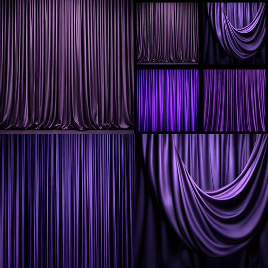 Purple Curtain Digital Backdrop, Photography Background for Portraits, Square Image for Social Media, Photo Booth Prop, High-Resolution Download