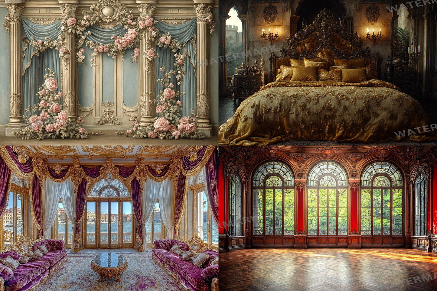 Regal Room Interior Backdrops - Victorian and Royal Designs - Royal Room Backdrops - Luxury Mansion Interior - Real Estate Backgrounds