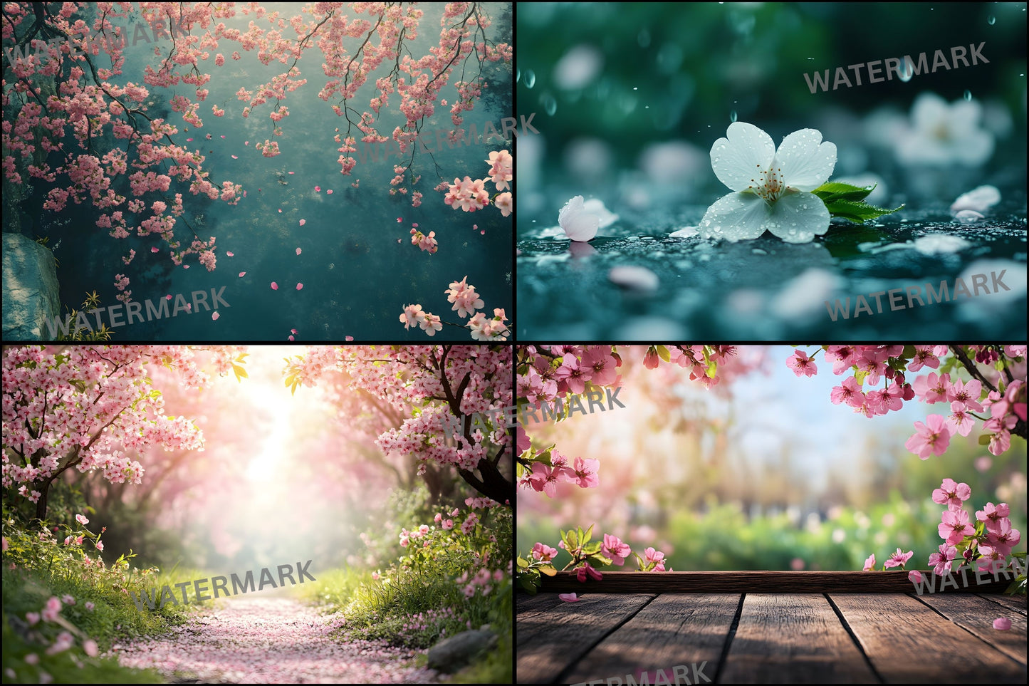Spring Flower Photography Backdrop, Floral Garden Digital Background, Springtime Scene for Portrait Photoshoot, Outdoor Nature Photo Prop, Ratio