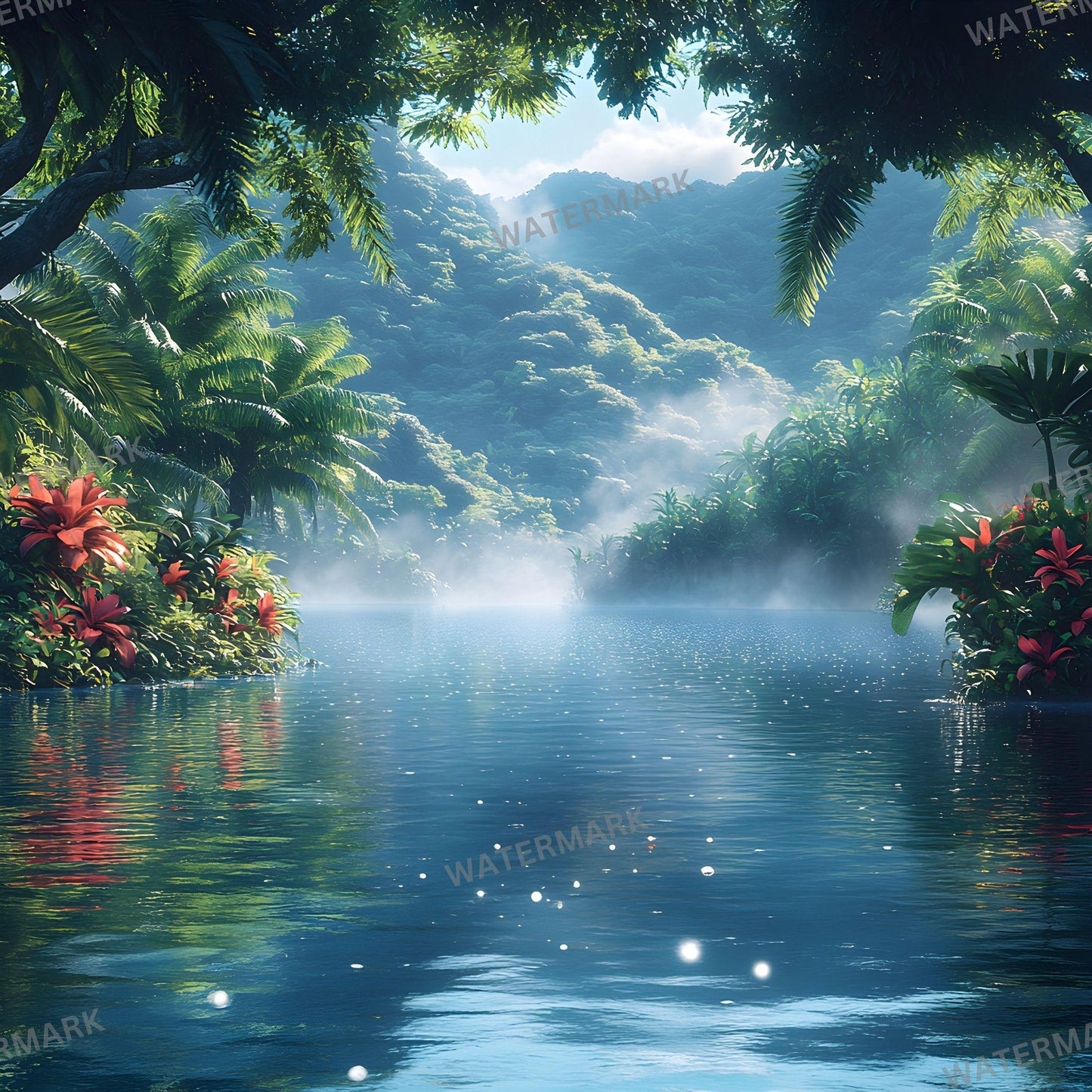 Fairy Lagoon Digital Photography Backdrops - 12 High-Resolution 96x96px Composites for Portraits Studio Use  Photoshop Overlays