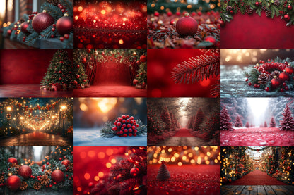 Christmas Backdrop, Digital Backdrop, Santa Christmas Backdrop For Kids Family, Festive Digital Download Christmas Background