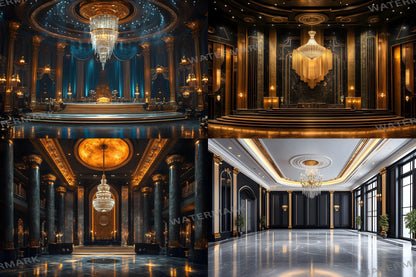 Deco Glamour Backdrops, Art Deco Photoshop Backgrounds, Luxury Overlays, Wedding Backdrop - Maternity Backdrops - Luxury Room Backgrounds