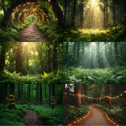 Whimsical Forest Wedding Backdrop Collection, Enchanted Woods Digital Backgrounds for Photographers, Fantasy Photography, Dreamy Scene Set
