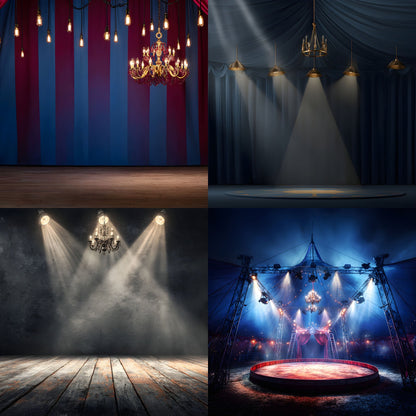 Stage Spotlight Chandelier Digital Backdrop, Photography Background, Theater Stage, Concert Backdrop, Square Image, Digital Download
