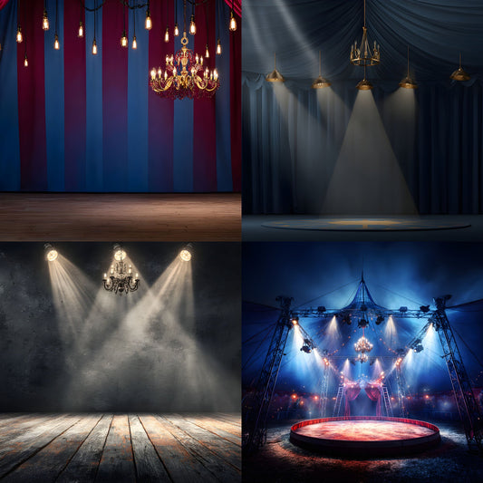 Stage Spotlight Chandelier Digital Backdrop, Photography Background, Theater Stage, Concert Backdrop, Square Image, Digital Download