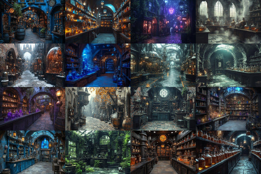 Alchemist Corner Digital Backdrop - Magical Laboratory Photography Background - Potion Brewing Overlay - Fantasy Lab - Visual Story Telling