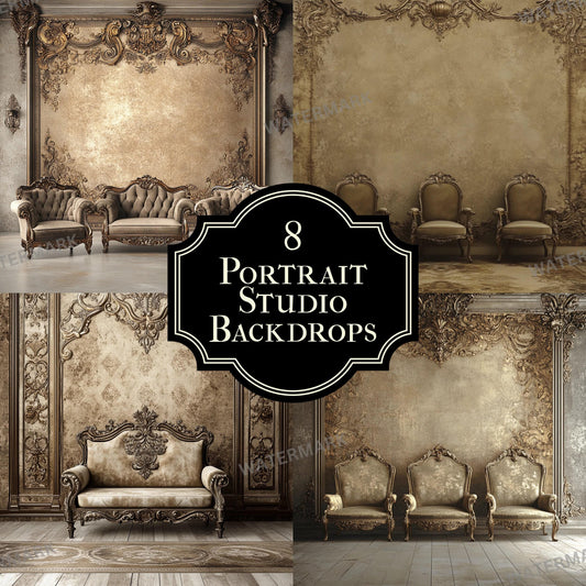 Baroque Portrait Studio Backdrops, Vintage Master Overlay, Photoshop, Photography Backgrounds, Maternity Backdrops, Portrait Background