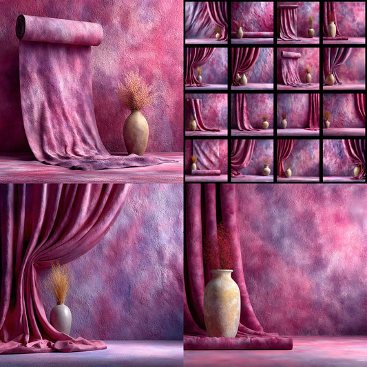 Abstract Painted Photography Backdrop, Artistic Fabric Texture Digital Background for Creative Portrait, Fine Art Photo Studio Prop, Square Format