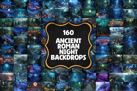 Ancient Roman Night Backdrops - Warm Aesthetic PNGs for Photographers  Digital Artists