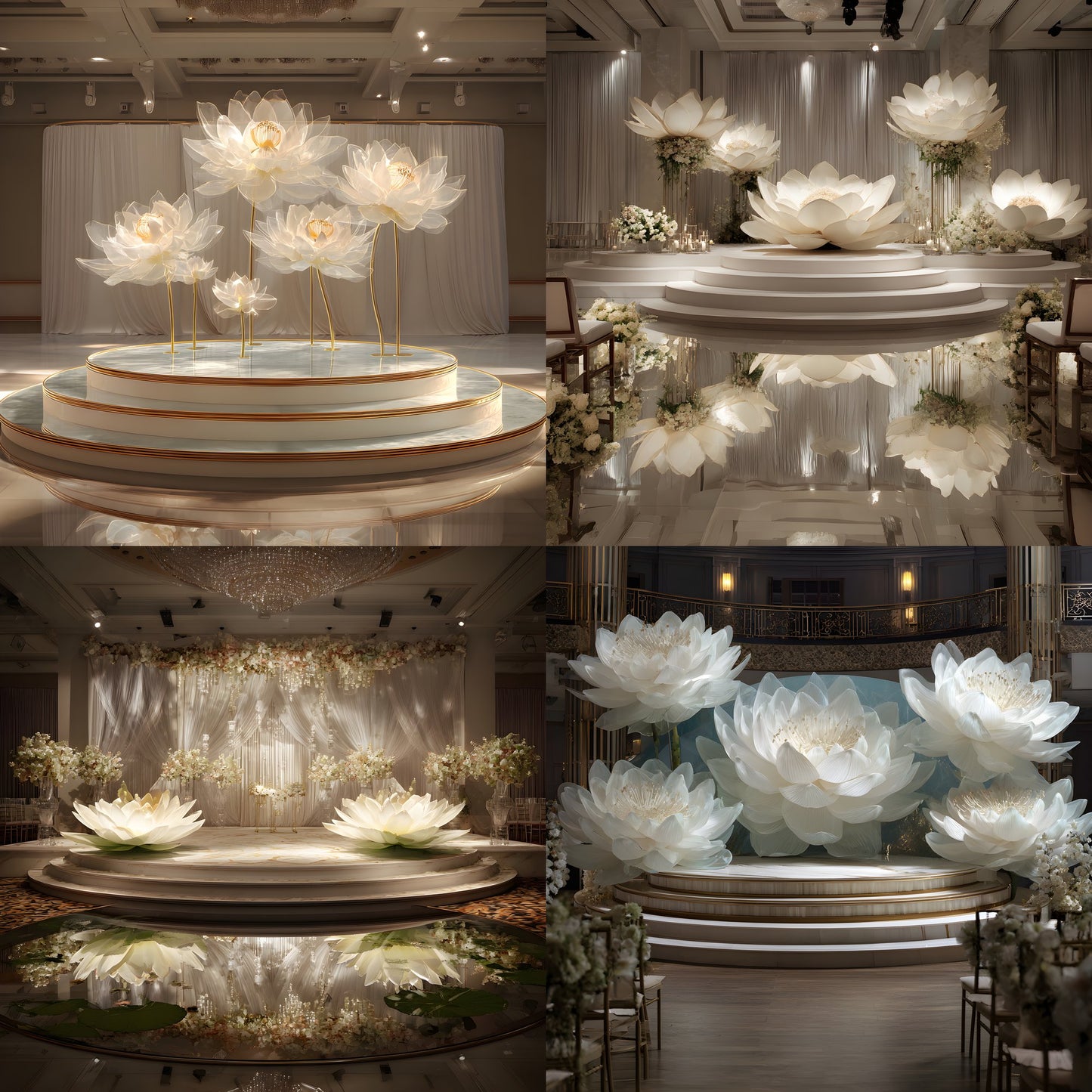 White Lotus Flower Photography Backdrop, Elegant Floral Centerpiece Background, Digital Image for Stunning Portraits & Art Projects