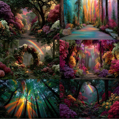 Alice in Wonderland Backdrop Digital Download, Whimsical Background for Fantasy Photography, Magical Portrait Photo Booth Prop, Empty Scene