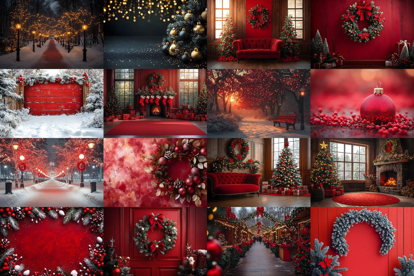 Christmas Backdrop, Digital Backdrop, Santa Christmas Backdrop For Kids Family, Festive Digital Download Christmas Background