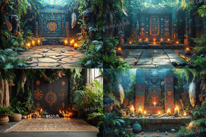 Amazonian Shamanic Ritual Backdrops, Mystical Jungle Backgrounds, Spiritual Scenes, Photography, Amazon Jungle - Ceremony Backgrounds