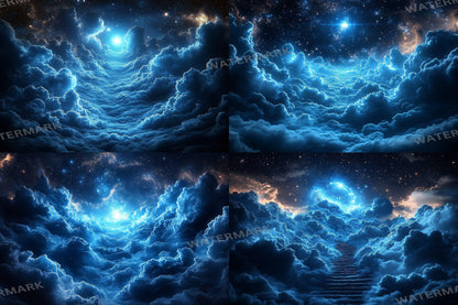 Starry Night Sky Backdrop: 5PNGs for Celestial Galaxy Photography, Cosmic Space Universe Scenes, Twinkling Star Digital Backdrops.