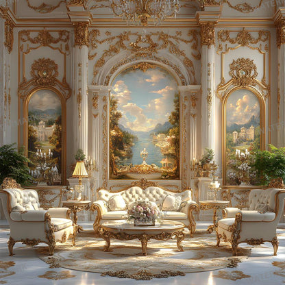 Royal Sitting Backdrops - Regal Digital Backgrounds for Portraits, Branding & Photography - Regal Room Backgrounds - Luxury Backdrops