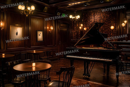 Jazz Club Photography Backdrops - 1JPGs | Speakeasy Digital Backgrounds, Piano Bar Photo Overlays, Moody Interior Studio Props